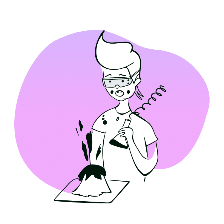 Vylo illustration, figure facing failure/setback