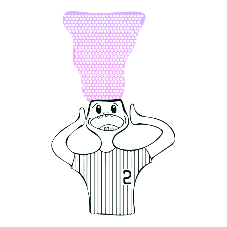Vylo illustration, person with head exploding, overwhelmed